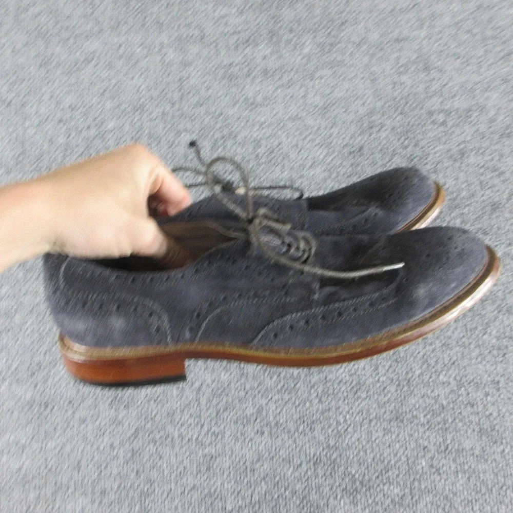 Banana Republic Ortholite Loafers Mens Size 10 Blue Suede Wingtip Dress Shoes